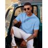 imageCOOFANDY Mens TShirt Short Sleeve Crew Neck Textured Shirts Classic Knit Pullover TeesLight Blue