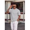 imageCOOFANDY Mens TShirt Short Sleeve Crew Neck Textured Shirts Classic Knit Pullover TeesLight Grey