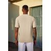 imageCOOFANDY Mens TShirt Short Sleeve Crew Neck Textured Shirts Classic Knit Pullover TeesLight Khaki