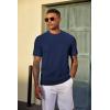 imageCOOFANDY Mens TShirt Short Sleeve Crew Neck Textured Shirts Classic Knit Pullover TeesNavy Blue