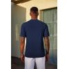 imageCOOFANDY Mens TShirt Short Sleeve Crew Neck Textured Shirts Classic Knit Pullover TeesNavy Blue