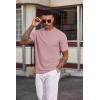 imageCOOFANDY Mens TShirt Short Sleeve Crew Neck Textured Shirts Classic Knit Pullover TeesPink