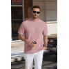 imageCOOFANDY Mens TShirt Short Sleeve Crew Neck Textured Shirts Classic Knit Pullover TeesPink