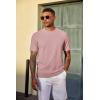 imageCOOFANDY Mens TShirt Short Sleeve Crew Neck Textured Shirts Classic Knit Pullover TeesPink