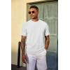 imageCOOFANDY Mens TShirt Short Sleeve Crew Neck Textured Shirts Classic Knit Pullover TeesWhite