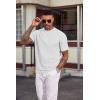 imageCOOFANDY Mens TShirt Short Sleeve Crew Neck Textured Shirts Classic Knit Pullover TeesWhite