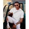 imageCOOFANDY Mens TShirt Short Sleeve Crew Neck Textured Shirts Classic Knit Pullover TeesWhite