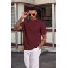 imageCOOFANDY Mens TShirt Short Sleeve Crew Neck Textured Shirts Classic Knit Pullover TeesWine Red