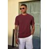 imageCOOFANDY Mens TShirt Short Sleeve Crew Neck Textured Shirts Classic Knit Pullover TeesWine Red