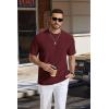 imageCOOFANDY Mens TShirt Short Sleeve Crew Neck Textured Shirts Classic Knit Pullover TeesWine Red