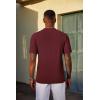 imageCOOFANDY Mens TShirt Short Sleeve Crew Neck Textured Shirts Classic Knit Pullover TeesWine Red