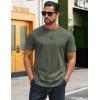 imageCOOFANDY Mens TShirts 100 Cotton Crewneck Short Sleeve Tees Casual Plain ShirtsArmy Green