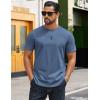 imageCOOFANDY Mens TShirts 100 Cotton Crewneck Short Sleeve Tees Casual Plain ShirtsGrey Blue