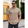 imageCOOFANDY Mens TShirts 100 Cotton Crewneck Short Sleeve Tees Casual Plain ShirtsKhaki