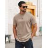 imageCOOFANDY Mens TShirts 100 Cotton Crewneck Short Sleeve Tees Casual Plain ShirtsKhaki