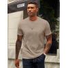 imageCOOFANDY Mens TShirts 100 Cotton Crewneck Short Sleeve Tees Casual Plain ShirtsKhaki