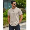 imageCOOFANDY Mens TShirts 100 Cotton Crewneck Short Sleeve Tees Casual Plain ShirtsLight Khaki