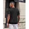 imageCOOFANDY Mens TShirts Short Sleeve Knit Shirt Crew Neck Sweater Fashion Casual Textured Pullover Tees01black