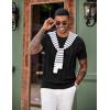 imageCOOFANDY Mens TShirts Short Sleeve Knit Shirt Crew Neck Sweater Fashion Casual Textured Pullover Tees01black