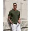 imageCOOFANDY Mens TShirts Short Sleeve Knit Shirt Crew Neck Sweater Fashion Casual Textured Pullover TeesArmy Green