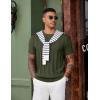 imageCOOFANDY Mens TShirts Short Sleeve Knit Shirt Crew Neck Sweater Fashion Casual Textured Pullover TeesArmy Green