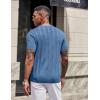 imageCOOFANDY Mens TShirts Short Sleeve Knit Shirt Crew Neck Sweater Fashion Casual Textured Pullover TeesBlue