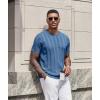 imageCOOFANDY Mens TShirts Short Sleeve Knit Shirt Crew Neck Sweater Fashion Casual Textured Pullover TeesBlue