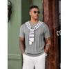 imageCOOFANDY Mens TShirts Short Sleeve Knit Shirt Crew Neck Sweater Fashion Casual Textured Pullover TeesGrey