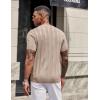 imageCOOFANDY Mens TShirts Short Sleeve Knit Shirt Crew Neck Sweater Fashion Casual Textured Pullover TeesKhaki