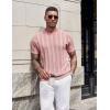 imageCOOFANDY Mens TShirts Short Sleeve Knit Shirt Crew Neck Sweater Fashion Casual Textured Pullover TeesLight Pink