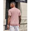 imageCOOFANDY Mens TShirts Short Sleeve Knit Shirt Crew Neck Sweater Fashion Casual Textured Pullover TeesLight Pink
