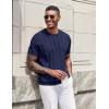 imageCOOFANDY Mens TShirts Short Sleeve Knit Shirt Crew Neck Sweater Fashion Casual Textured Pullover TeesNavy Blue