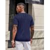 imageCOOFANDY Mens TShirts Short Sleeve Knit Shirt Crew Neck Sweater Fashion Casual Textured Pullover TeesNavy Blue