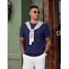 imageCOOFANDY Mens TShirts Short Sleeve Knit Shirt Crew Neck Sweater Fashion Casual Textured Pullover TeesNavy Blue