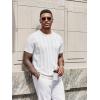 imageCOOFANDY Mens TShirts Short Sleeve Knit Shirt Crew Neck Sweater Fashion Casual Textured Pullover TeesWhite
