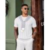 imageCOOFANDY Mens TShirts Short Sleeve Knit Shirt Crew Neck Sweater Fashion Casual Textured Pullover TeesWhite