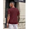 imageCOOFANDY Mens TShirts Short Sleeve Knit Shirt Crew Neck Sweater Fashion Casual Textured Pullover TeesWine Red