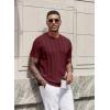 imageCOOFANDY Mens TShirts Short Sleeve Knit Shirt Crew Neck Sweater Fashion Casual Textured Pullover TeesWine Red