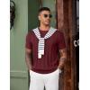 imageCOOFANDY Mens TShirts Short Sleeve Knit Shirt Crew Neck Sweater Fashion Casual Textured Pullover TeesWine Red