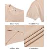 imageCOOFANDY Mens TShirts Short Sleeve Knit Shirts Casual Crewneck Ribbed Dress Tee ShirtBeige