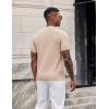 imageCOOFANDY Mens TShirts Short Sleeve Knit Shirts Casual Crewneck Ribbed Dress Tee ShirtBeige