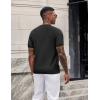 imageCOOFANDY Mens TShirts Short Sleeve Knit Shirts Casual Crewneck Ribbed Dress Tee ShirtBlack