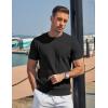imageCOOFANDY Mens TShirts Short Sleeve Knit Shirts Casual Crewneck Ribbed Dress Tee ShirtBlack