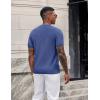 imageCOOFANDY Mens TShirts Short Sleeve Knit Shirts Casual Crewneck Ribbed Dress Tee ShirtBlue