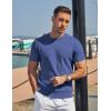 imageCOOFANDY Mens TShirts Short Sleeve Knit Shirts Casual Crewneck Ribbed Dress Tee ShirtBlue