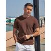 imageCOOFANDY Mens TShirts Short Sleeve Knit Shirts Casual Crewneck Ribbed Dress Tee ShirtBrown