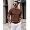 imageCOOFANDY Mens TShirts Short Sleeve Knit Shirts Casual Crewneck Ribbed Dress Tee ShirtBrown