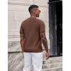 imageCOOFANDY Mens TShirts Short Sleeve Knit Shirts Casual Crewneck Ribbed Dress Tee ShirtBrown