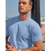 imageCOOFANDY Mens TShirts Short Sleeve Knit Shirts Casual Crewneck Ribbed Dress Tee ShirtLight Blue