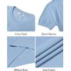 imageCOOFANDY Mens TShirts Short Sleeve Knit Shirts Casual Crewneck Ribbed Dress Tee ShirtLight Blue